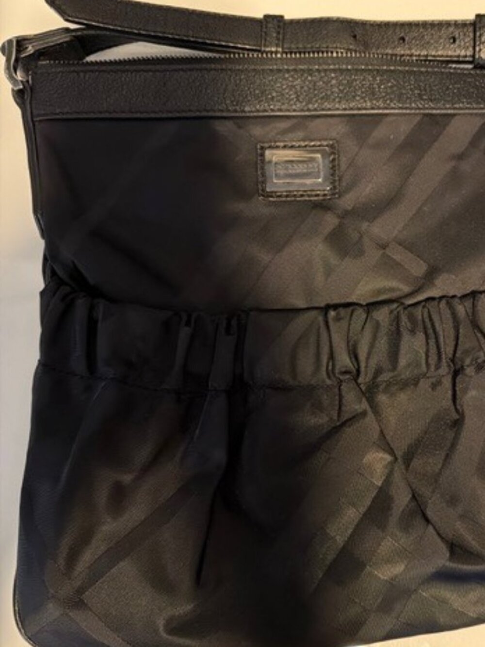 Authentic Burberry Black Nylon Nova Check purse
